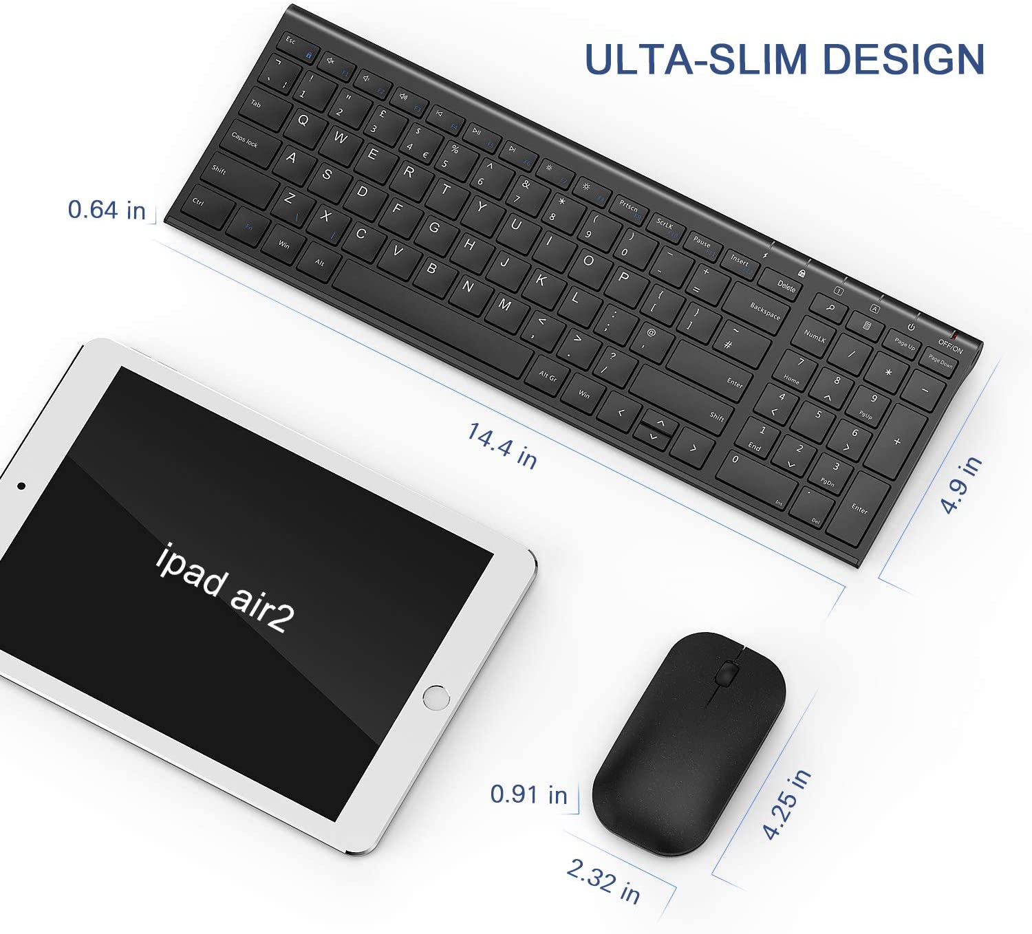WGJP-031B Wireless Ultra Slim Keyboard Mouse Combo