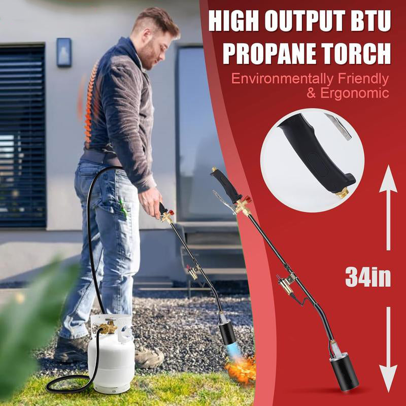 🔥 Portable Propane Torch with Storage Bag – 1,280,000 BTU Heavy-Duty Blow Torch with 10FT Hose & Built-in Igniter for Gardening, Roofing, and Outdoor Use