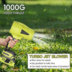 Cordless Turbo Jet Blower – Powerful Leaf & Snow Blower, Brushless Motor Handheld Air Duster for Car Drying, Home & Garden Cleaning