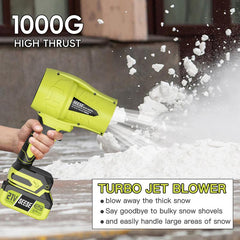 Cordless Turbo Jet Blower – Powerful Leaf & Snow Blower, Brushless Motor Handheld Air Duster for Car Drying, Home & Garden Cleaning