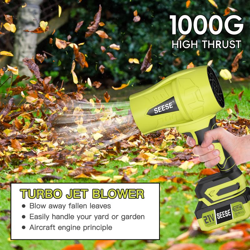 Cordless Turbo Jet Blower – Powerful Leaf & Snow Blower, Brushless Motor Handheld Air Duster for Car Drying, Home & Garden Cleaning