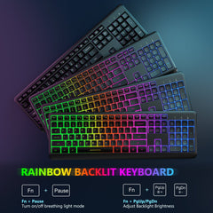 IWG-DHXKB02TZ Rechargeable Wireless Backlit Keyboard and Mouse Combo